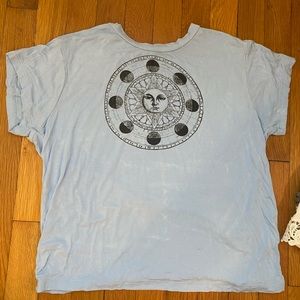Small sun and moon light blue top